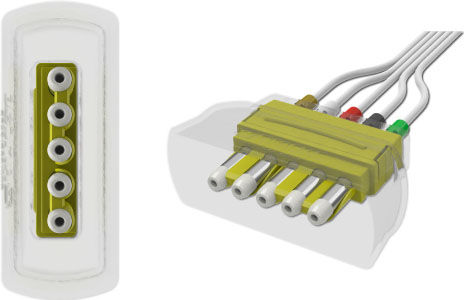 AMC&E 5-Lead Universal DIN to Snap with Shielded Ribbon Cable andCombiner, 50", Packed 25/Case, YMDLW5SS