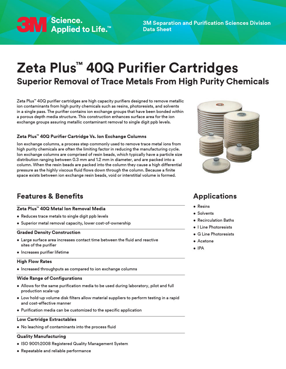 Zeta Plus™ 40Q Purifier Cartridges