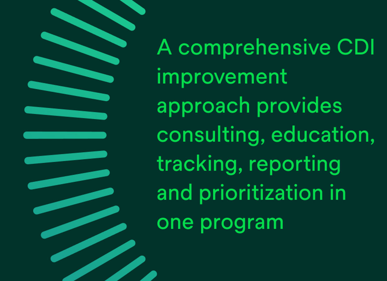 A comprehensive CDI improvement approach provides consulting, education, tracking, reporting and prioritization in one program.