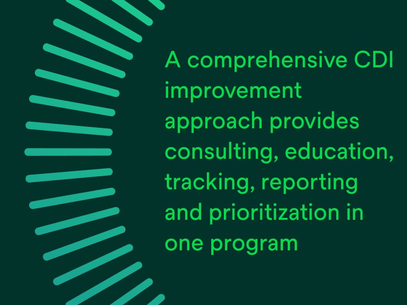 A comprehensive CDI improvement approach provides consulting, education, tracking, reporting and prioritization in one program.