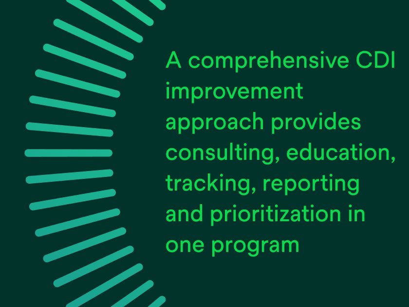 A comprehensive CDI improvement approach provides consulting, education, tracking, reporting and prioritization in one program