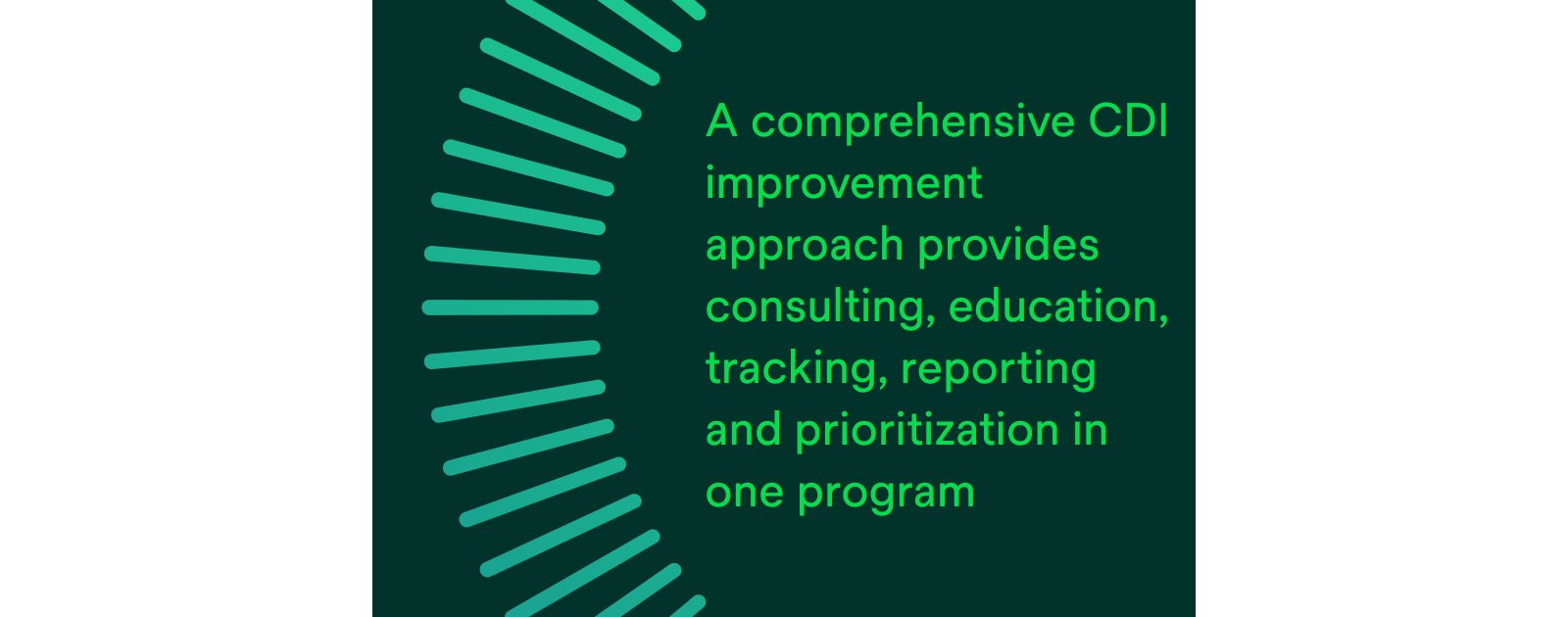 A comprehensive CDI improvement approach provides consulting, education, tracking, reporting and prioritization in one program