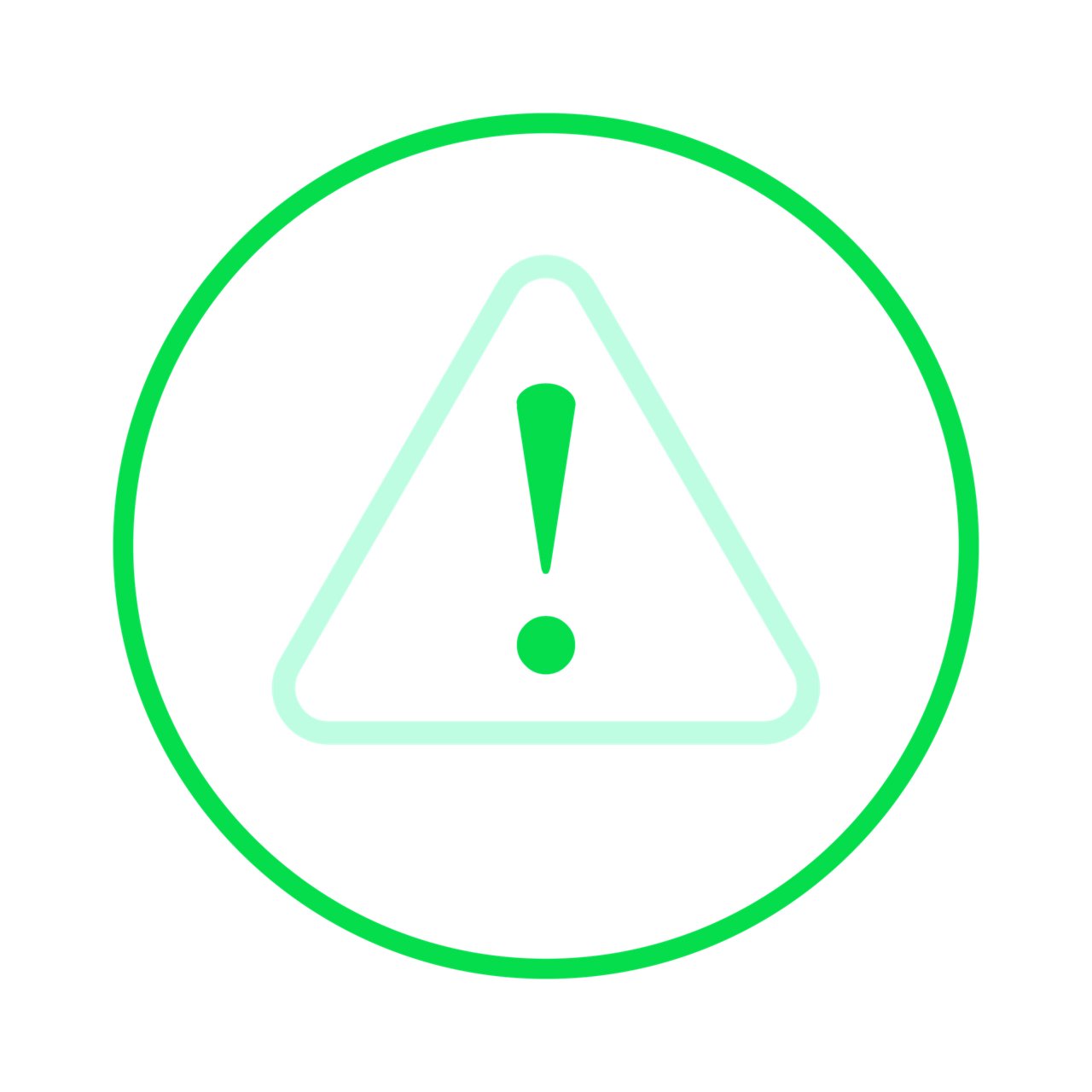 Icône illustrant une alerte avec point d'exclamation - clair