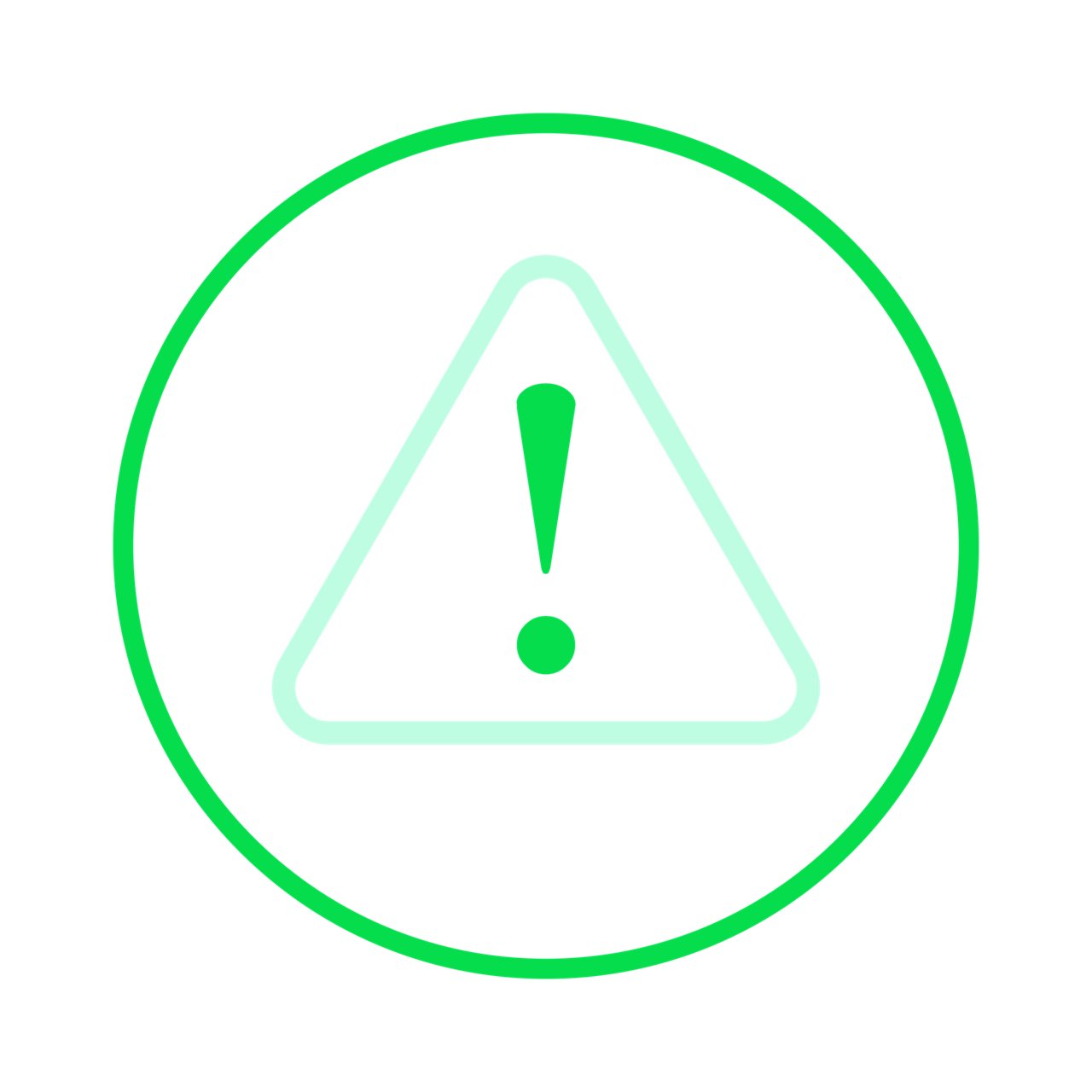 Icon illustrating an alert with exclamation point - light