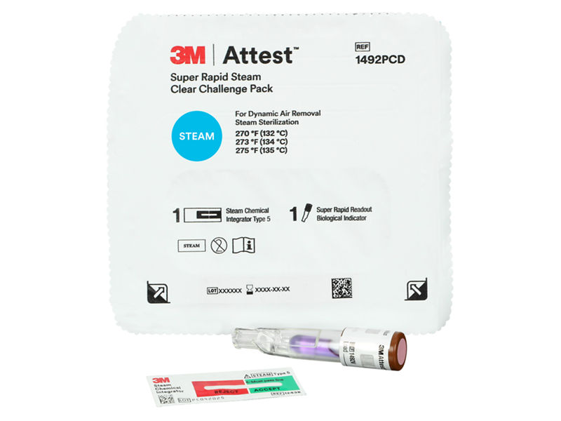 3M™ Attest™ Super Rapid Steam Clear Challenge Pack, 1492PCD-05, 5 Controls, 24 PAC/CS