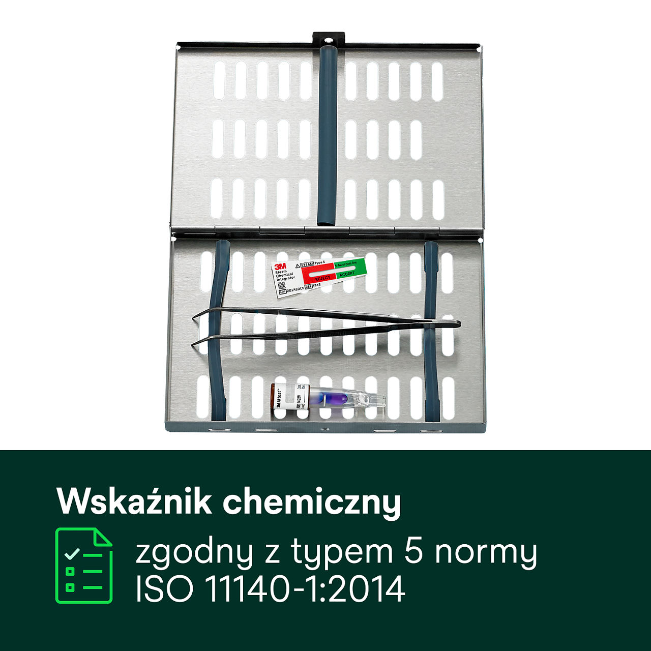 (1) Typ 5 Wskaźnik chemiczny do pary zgodny z ISO 11140-1:2014