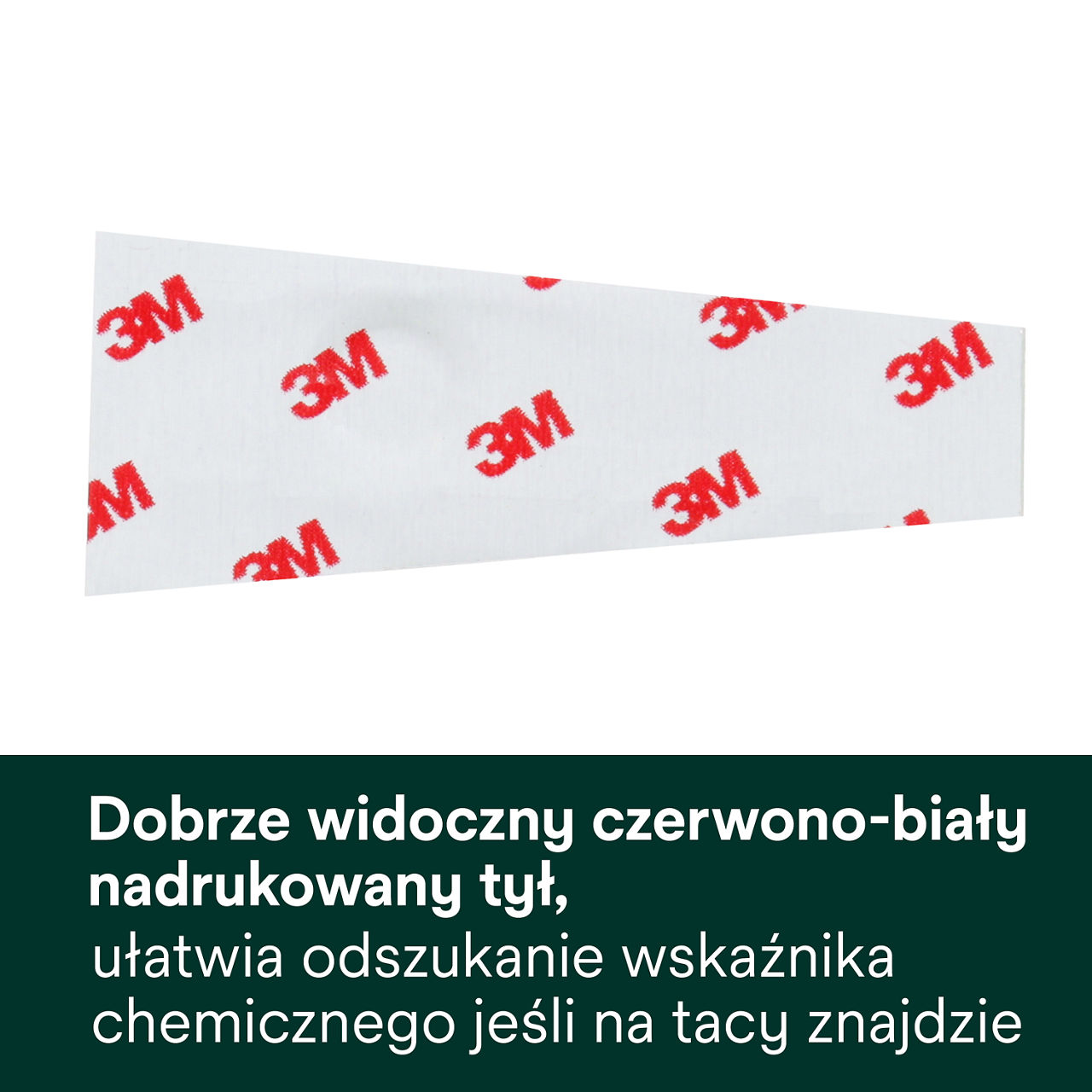 (4) Przykuwający uwagę czerwony, biały - Drukowany tył pomaga łatwo znaleźć wskaźnik chemiczny, jeśli zostanie on przewrócony w tacy