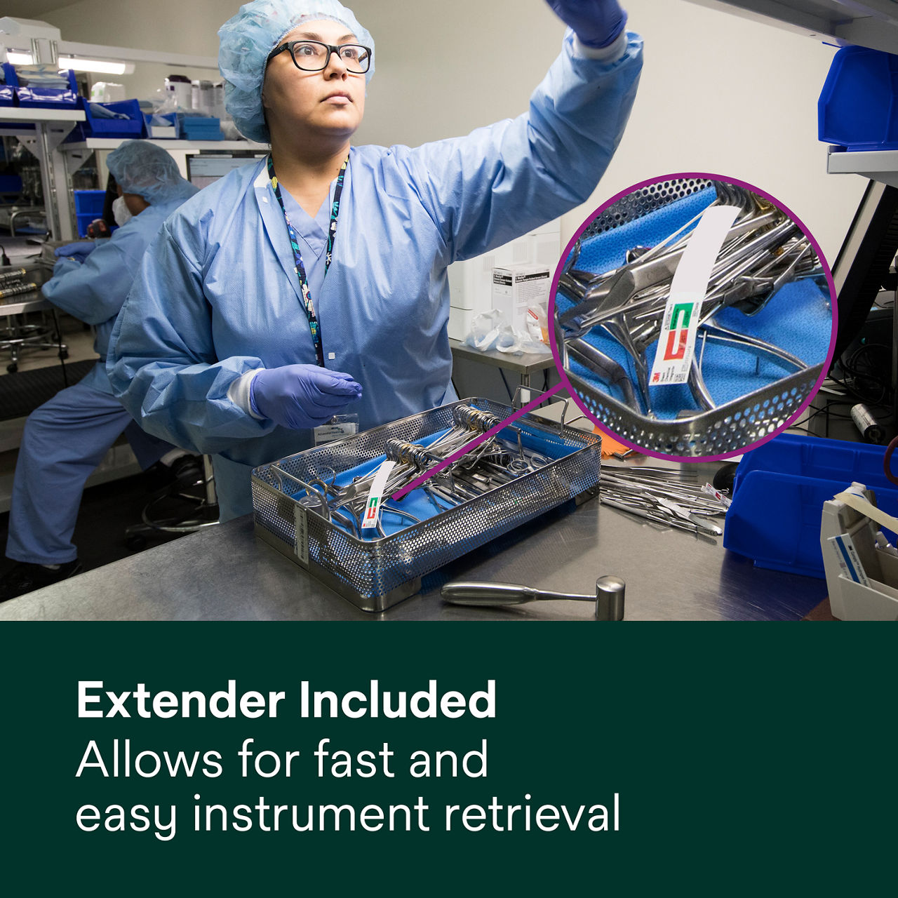 (3) Extender included - Allows for fast and easy instrument retrieval