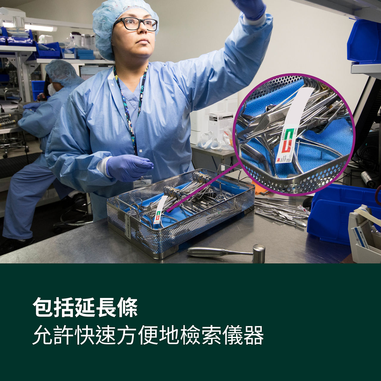 (3) 含延伸器 - 允許快速且容易的儀器檢索