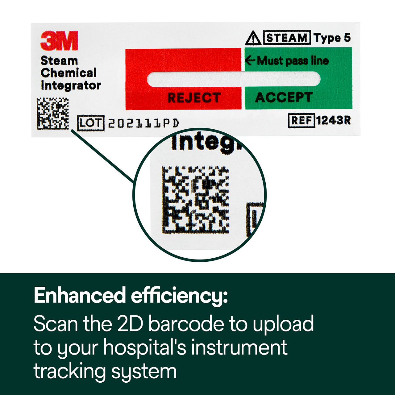 (4) Enhanced efficiency- Scan the 2D barcode to upload to your hospital's instrument tracking system