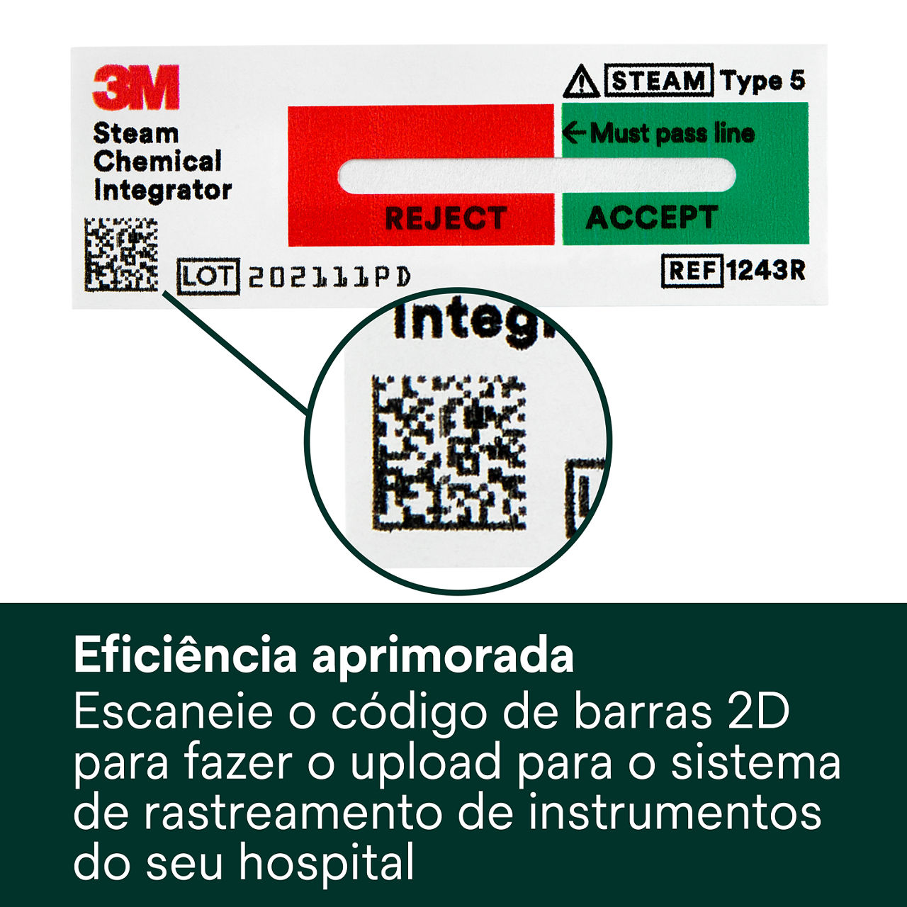 (4) Maior eficiência - Escaneie o código de barras 2D para carregar no sistema de rastreamento de instrumentos do seu hospital
