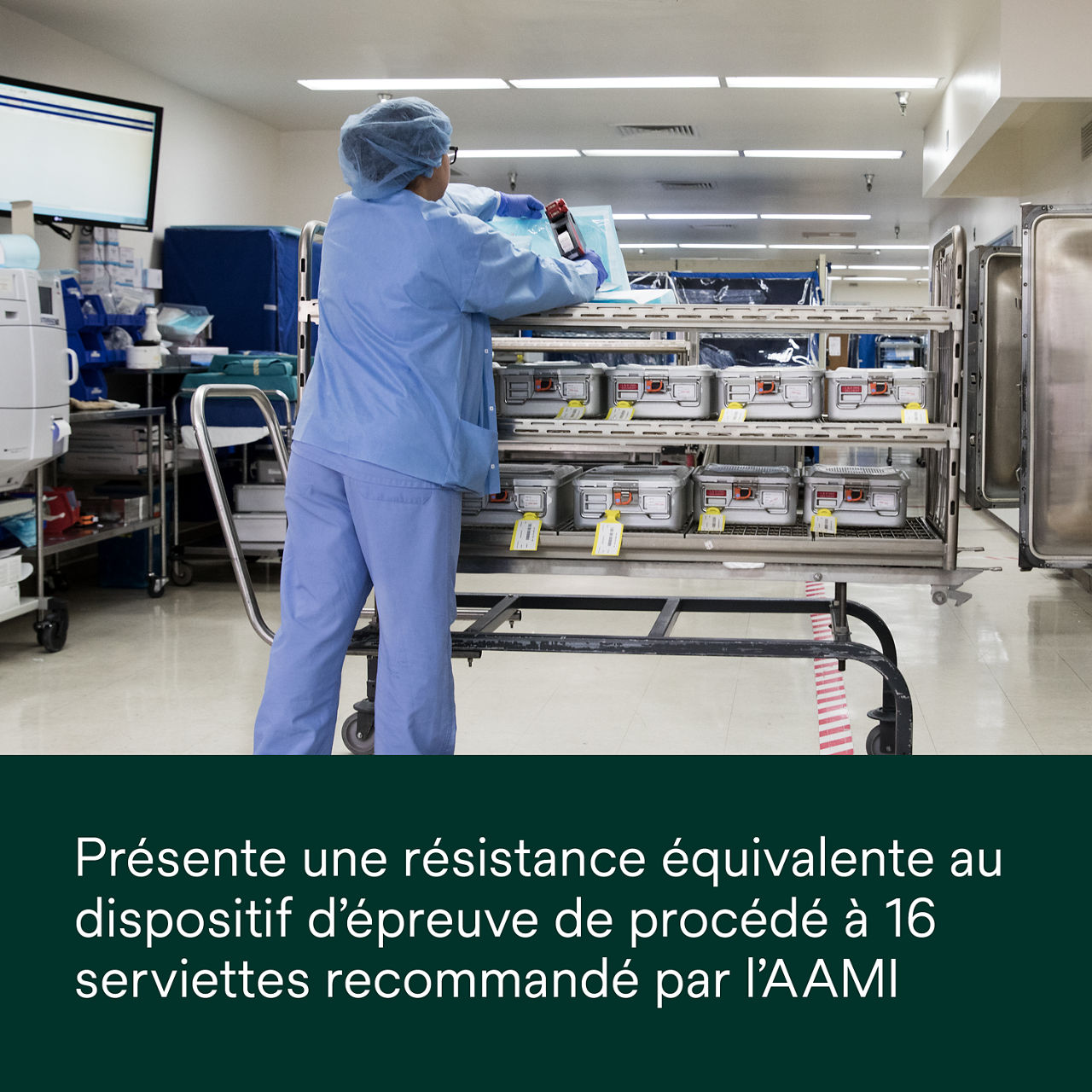 (3) Présente un défi équivalent au PCD de 16 serviettes recommandé par l'AAMI