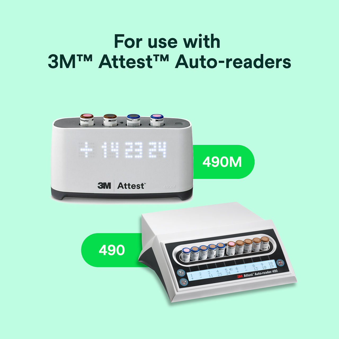 (5) For use with 3M Attest Auto-readers 490 & 490M