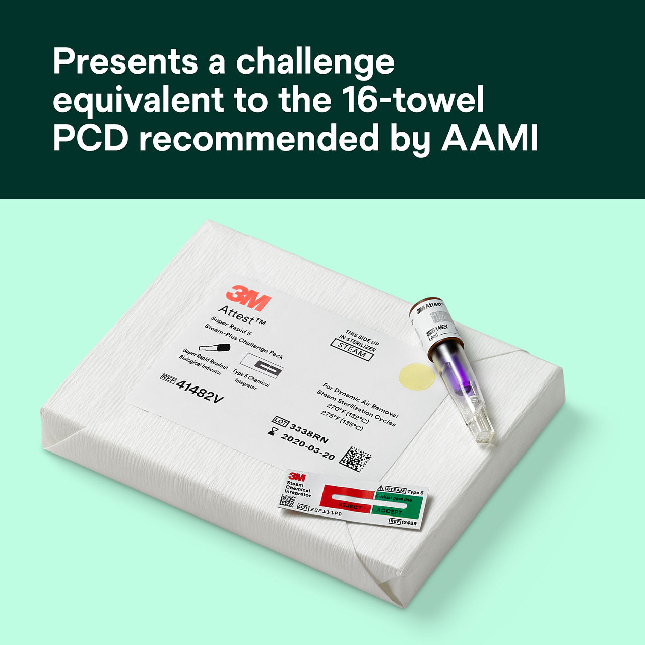 (6) Presents a challenge equivalent to the 16-towel PCD recommended by AAMI