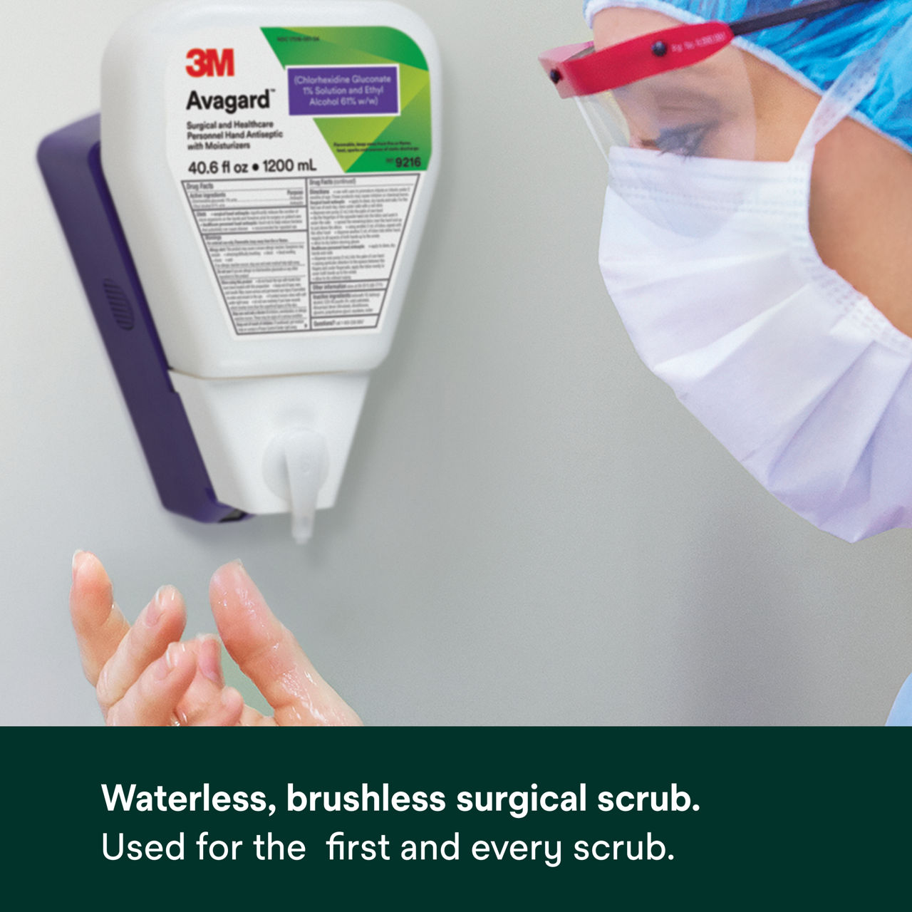 Avagard CHG Image 1: Waterless, brushless surgical scrub.  