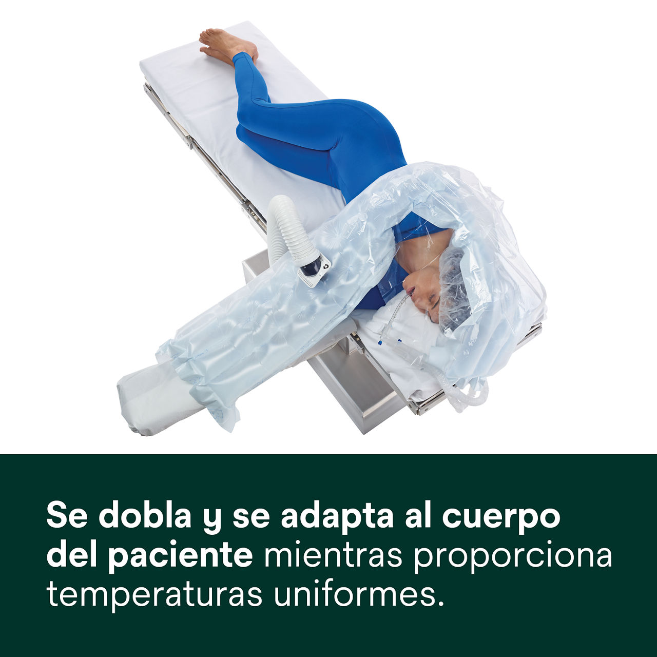 3 - Manta térmica Bair Hugger 622: Se dobla y se adapta al cuerpo del paciente