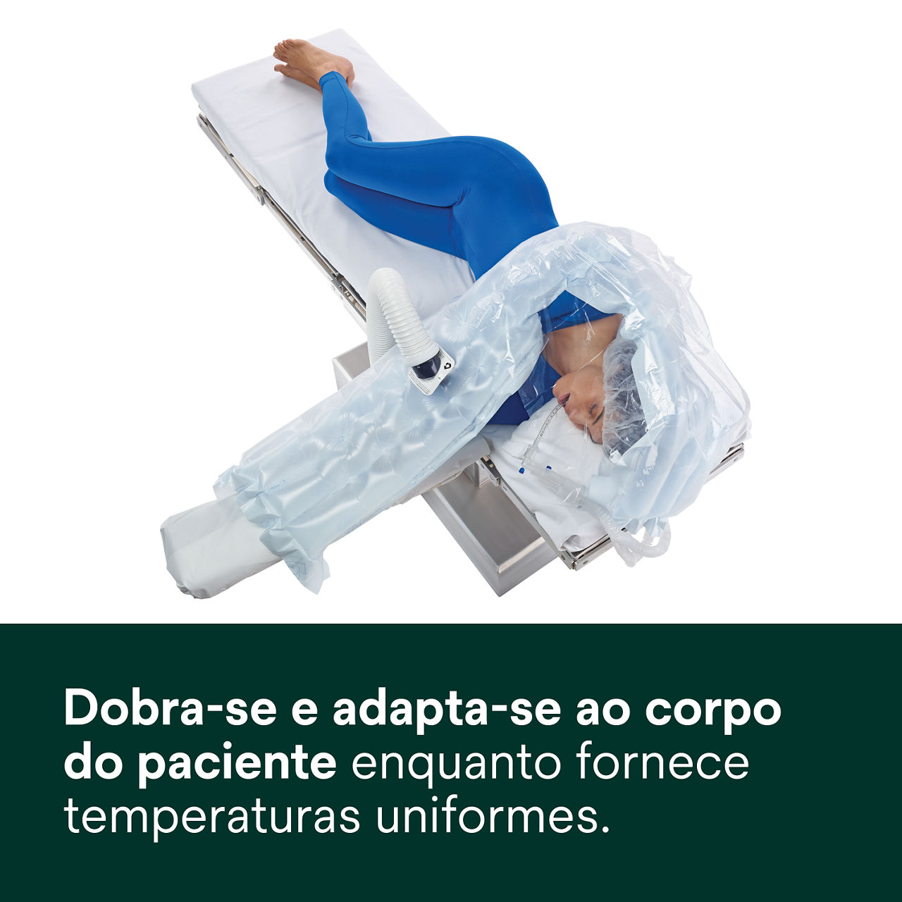 3 - Manta Térmica Bair Hugger 622: Dobra-se e conforma-se ao corpo do paciente