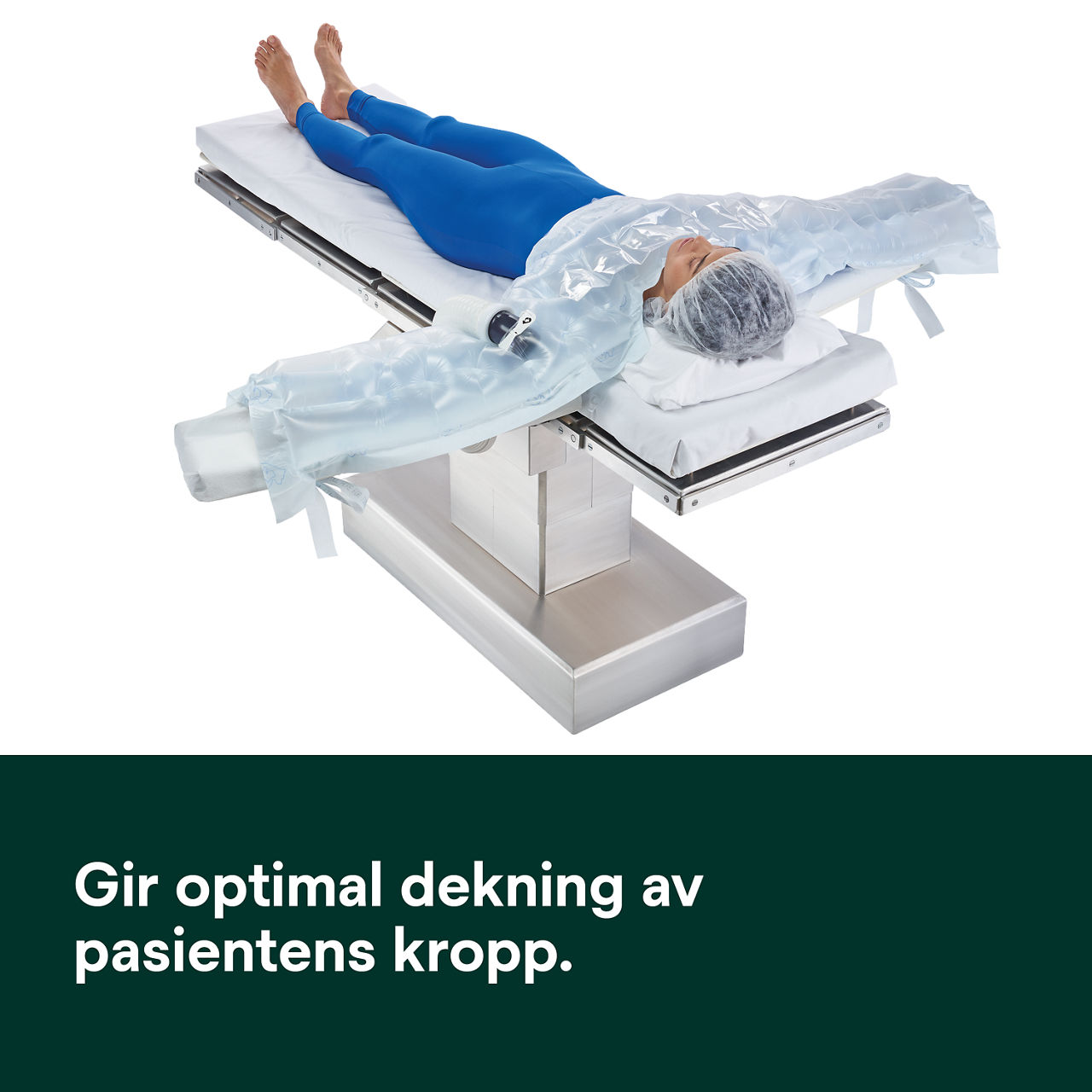 4 - Bair Hugger varmeteppe 622: Tilbyr optimal dekning av pasientens hoveddel overflaten
