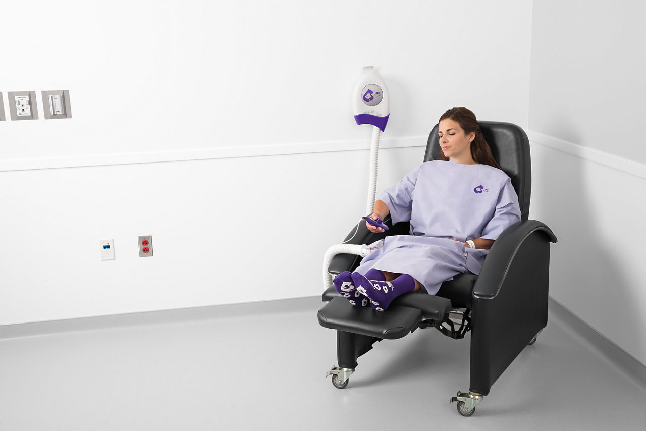 Bair Hugger Warming Gown and Booties - In Use Chair