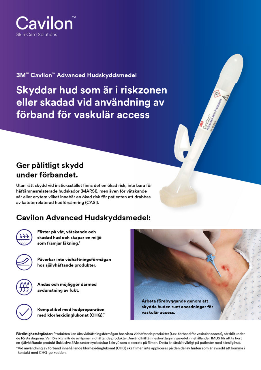 Cavilon Advanced Skin Protectant broschyr för skydd av vaskulär åtkomst - förhandsvisning