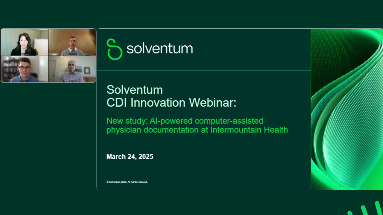 AI computer-assisted physician documentation at Intermountain Health Webinar video