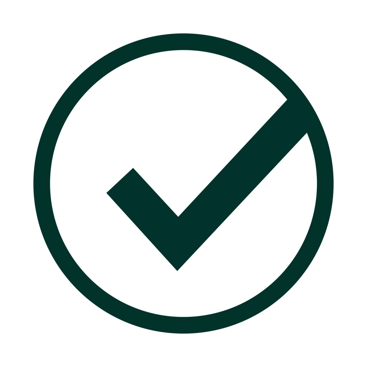 Pictogram dat een vinkje illustreert - groen