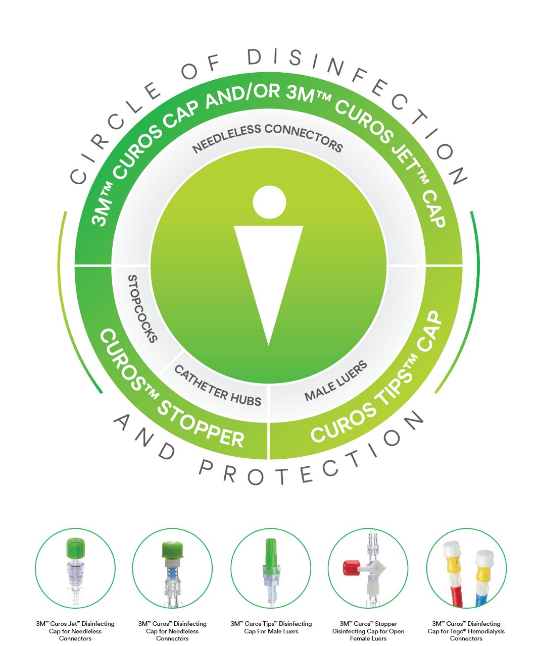 Infographic of circle of disinfection and prevention, curos