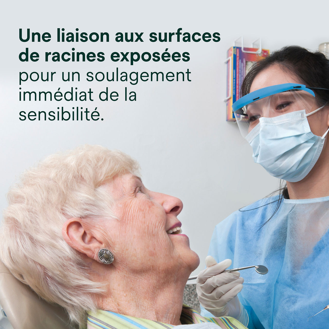 (1) Clinpro XT Varnish: se lie aux surfaces radiculaires exposées pour un soulagement immédiat de la sensibilité