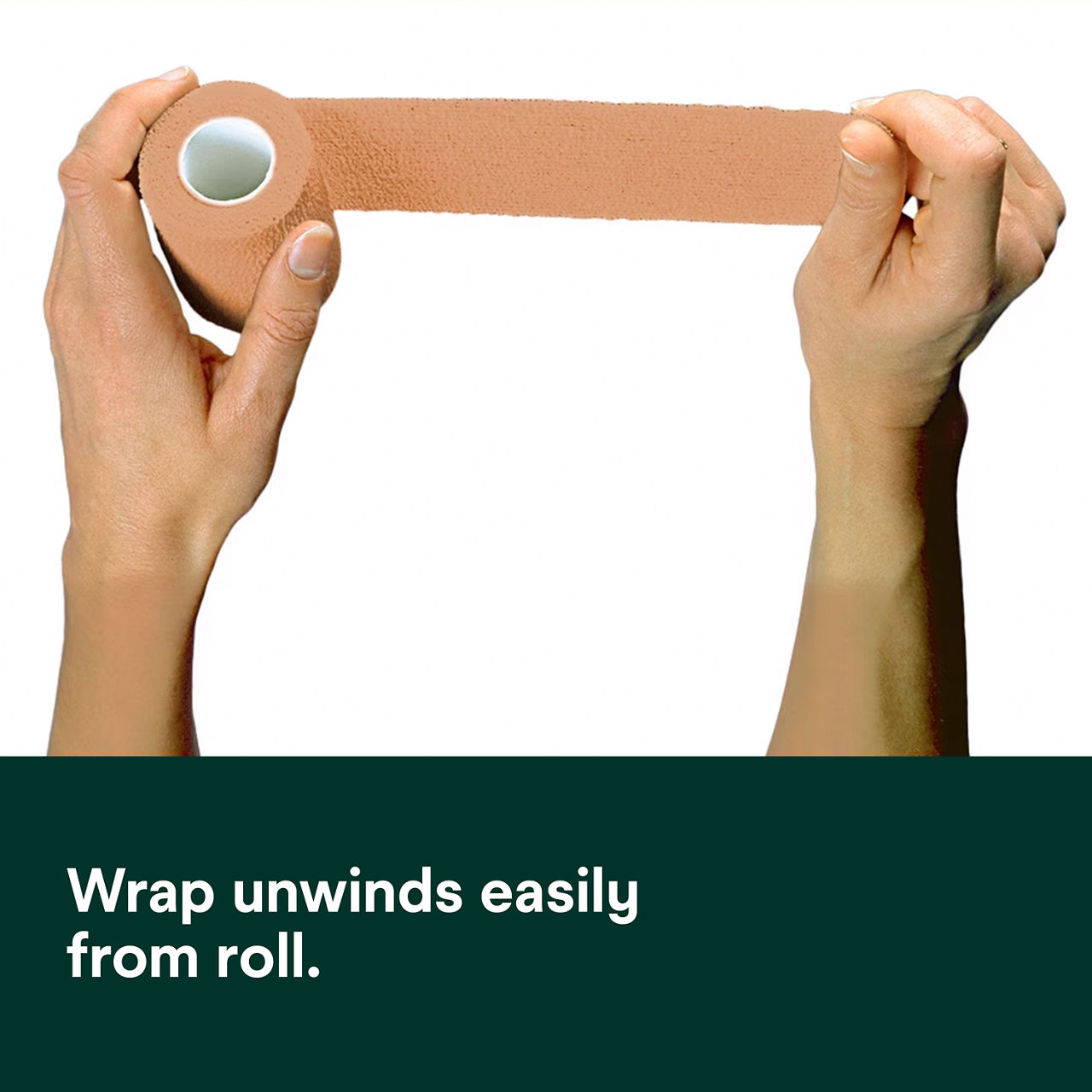 (3) Coban NL: Wrap unwinds easily from roll