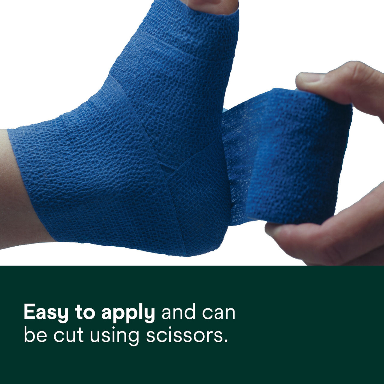 (3) Coban Self-Adherent Wrap with Latex: Easy to apply and can be cut using scissors