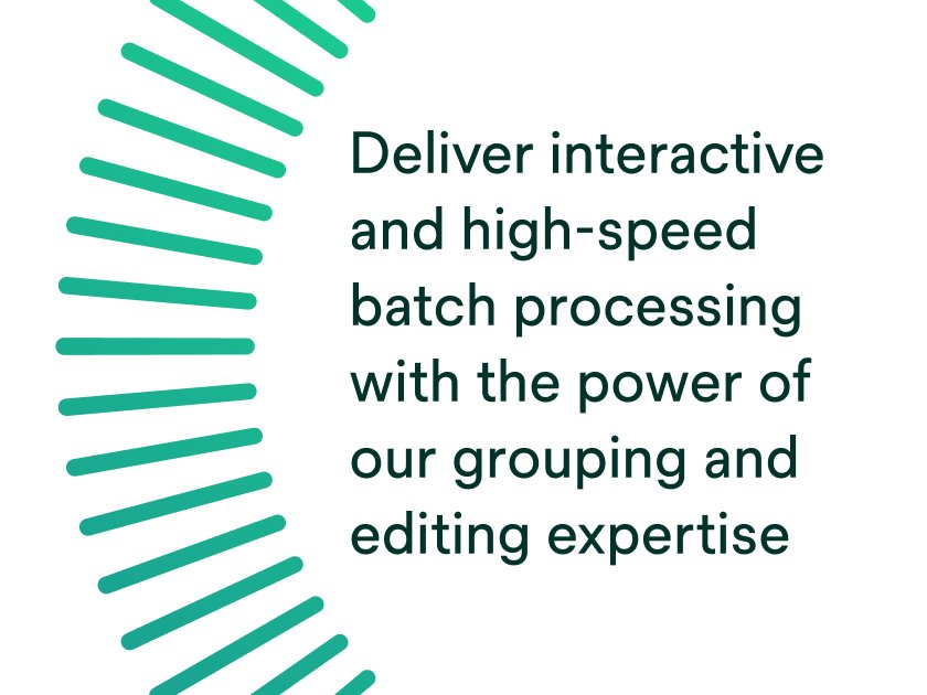 Deliver interactive and high-speed batch processing with the power of our grouping and editing expertise