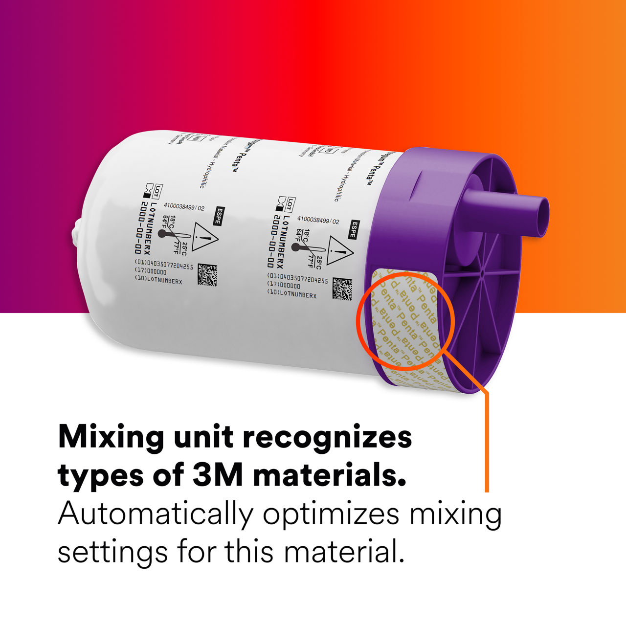 3 - Pentamix™ 3: Mixing unit recognizes types of 3M mixing materials