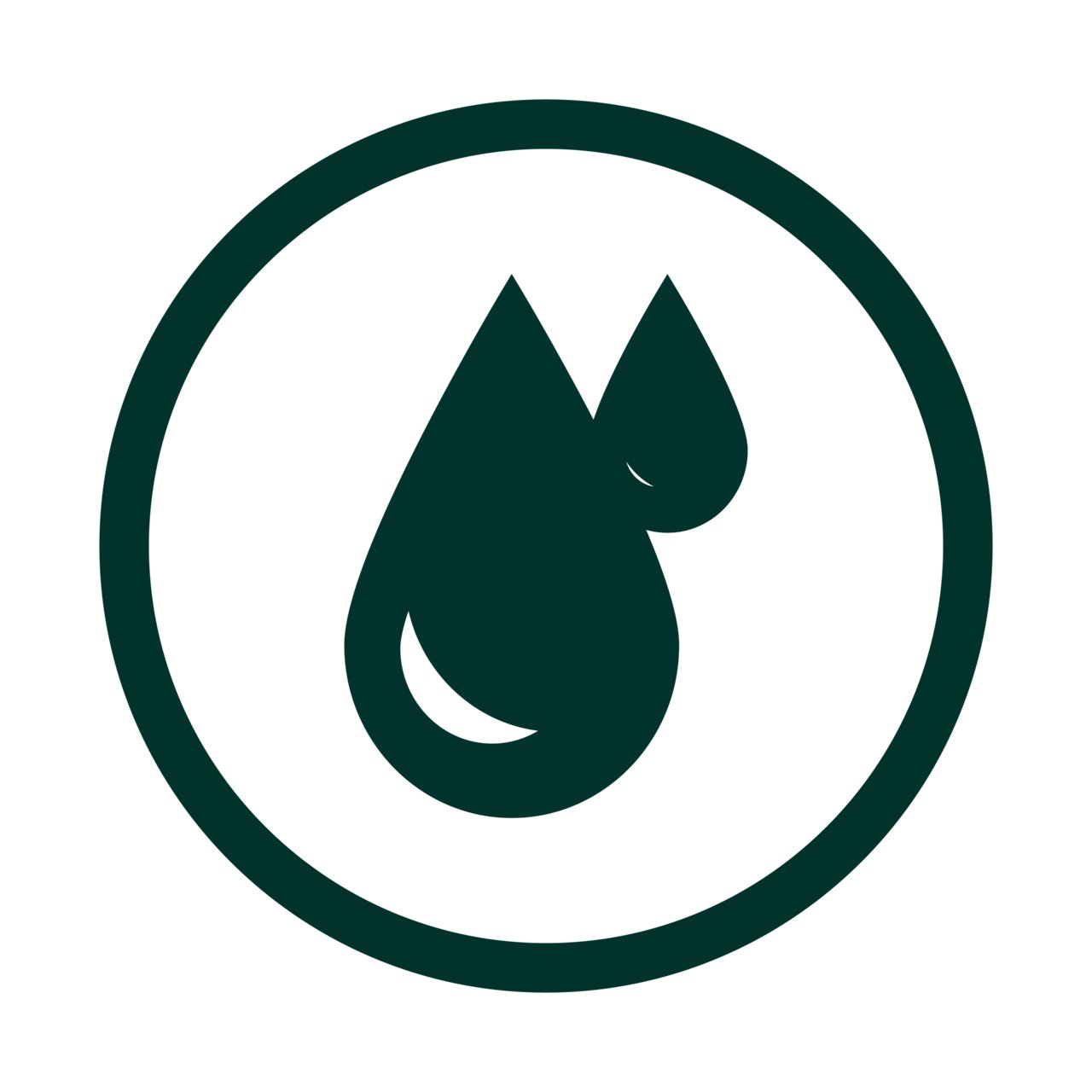 Icon illustrating liquid droplets - green