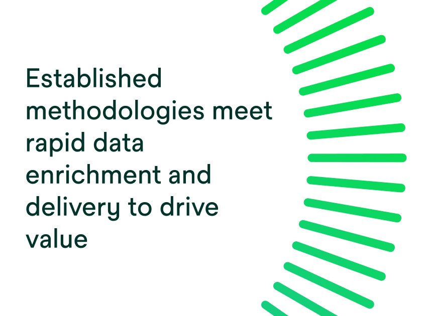 Established methodologies meet rapid data enrichment and delivery to drive value.