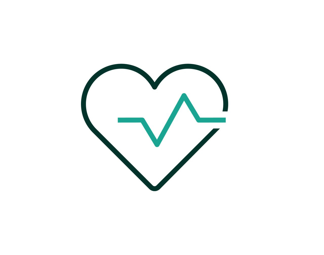 Symbol eines Herzens, durch das eine EKG-Linie verläuft.