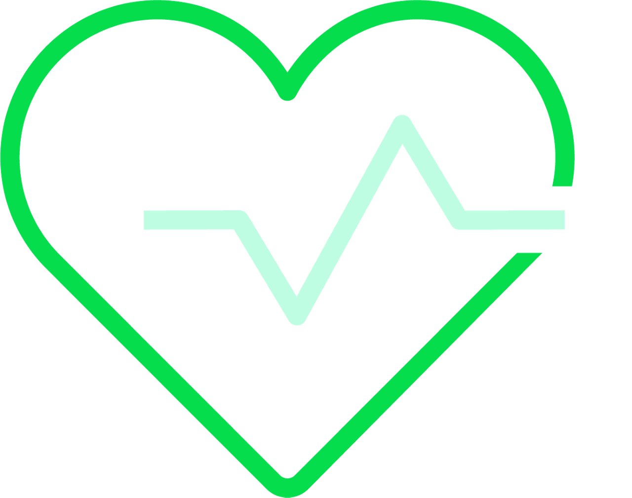 Icon of a heart with an EKG line going through it.