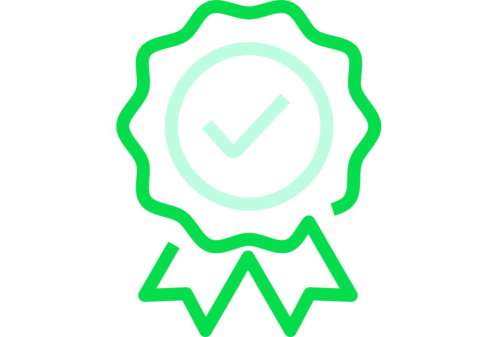 Symbol of a price band with a check mark.