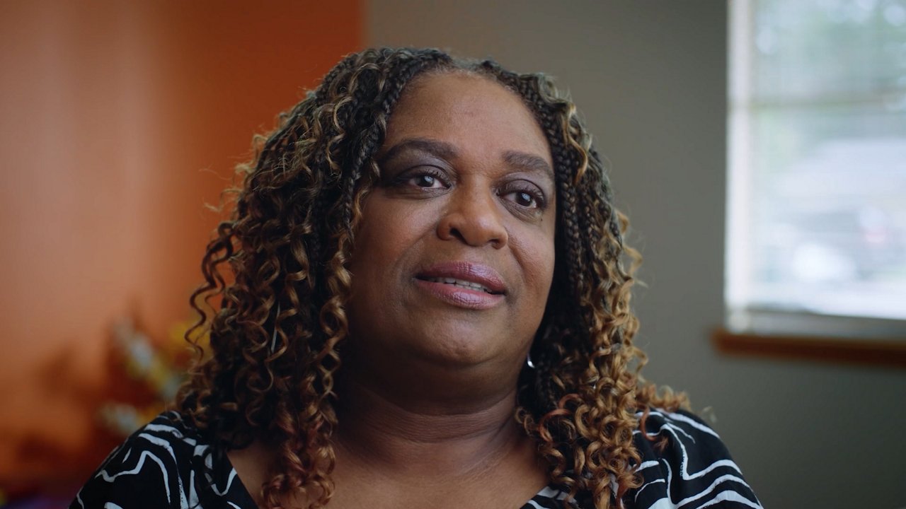 Video still from Sylvia's testimonial.