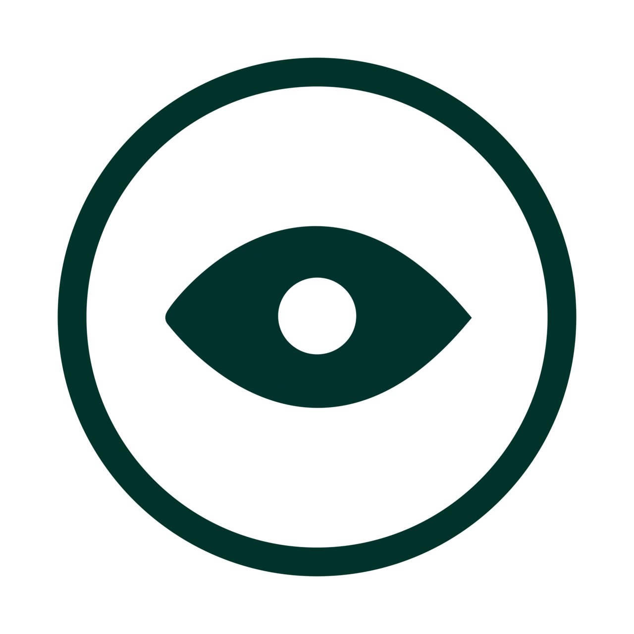 Icon illustrating an eyeball - green