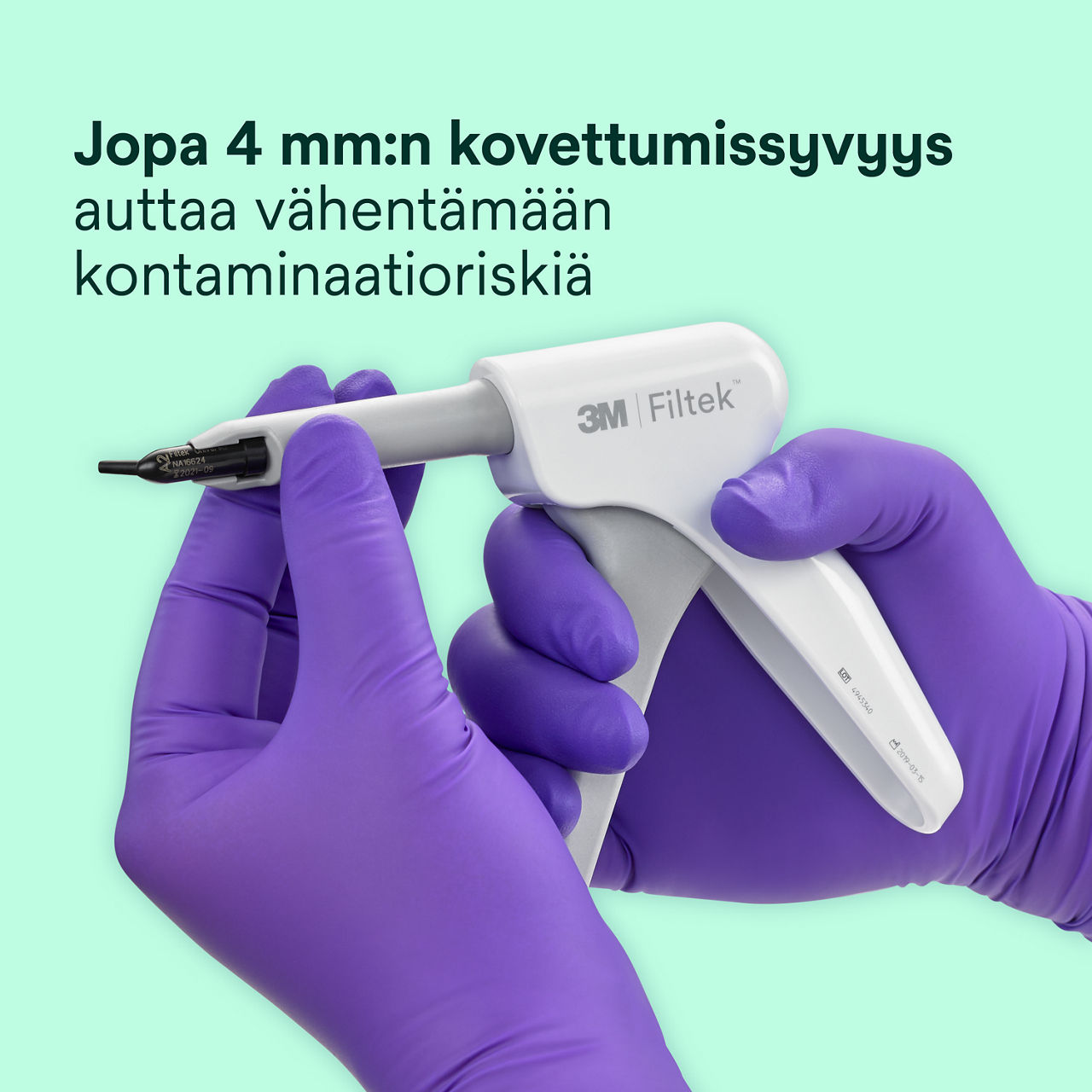 2- Filtek Bulk Fill Flowable Capsule: Jopa 4 mm:n kovettumissyvyys –