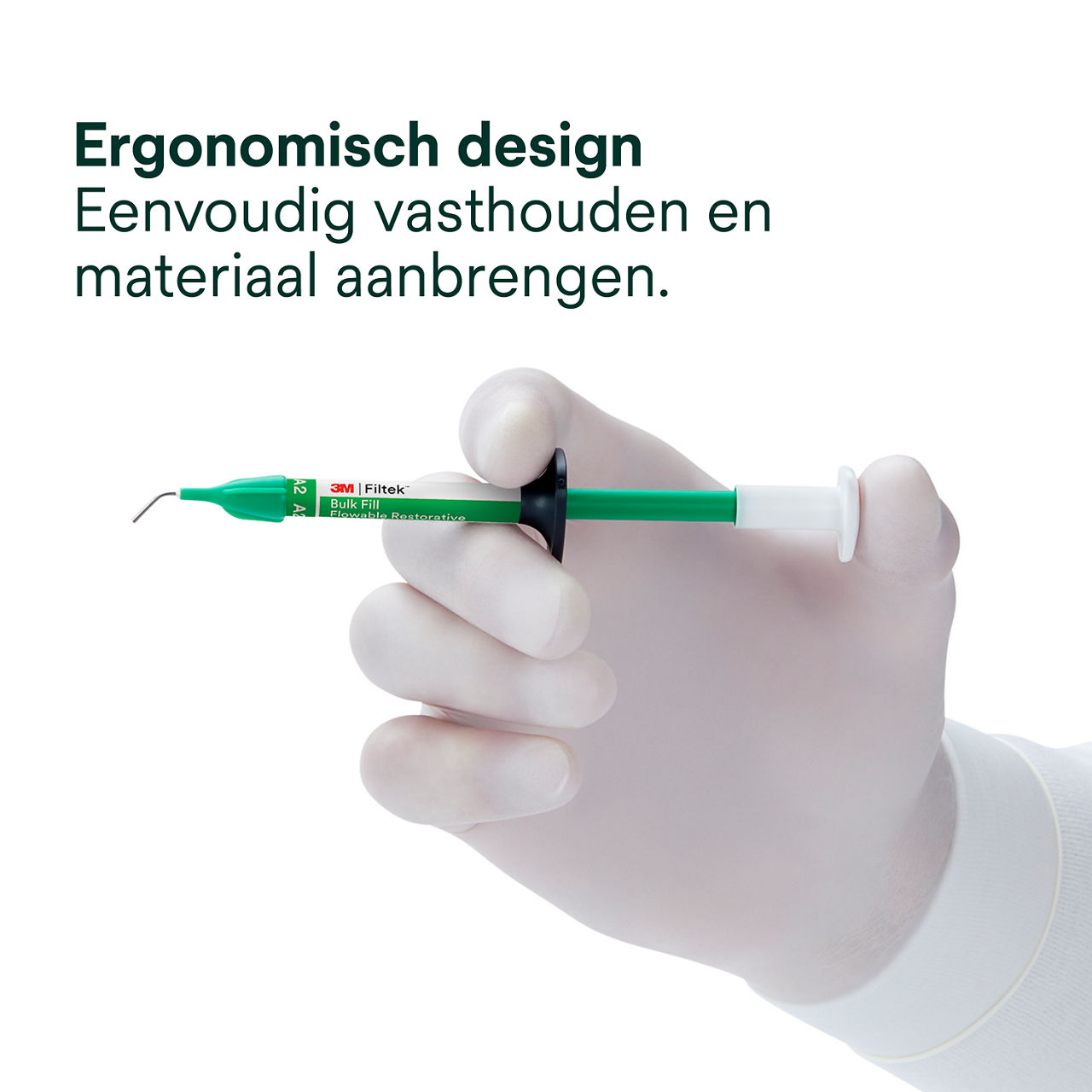 3- Filtek Bulk Fill Flowable Syringe: Ergonomisch design - Eenvoudig vasthouden