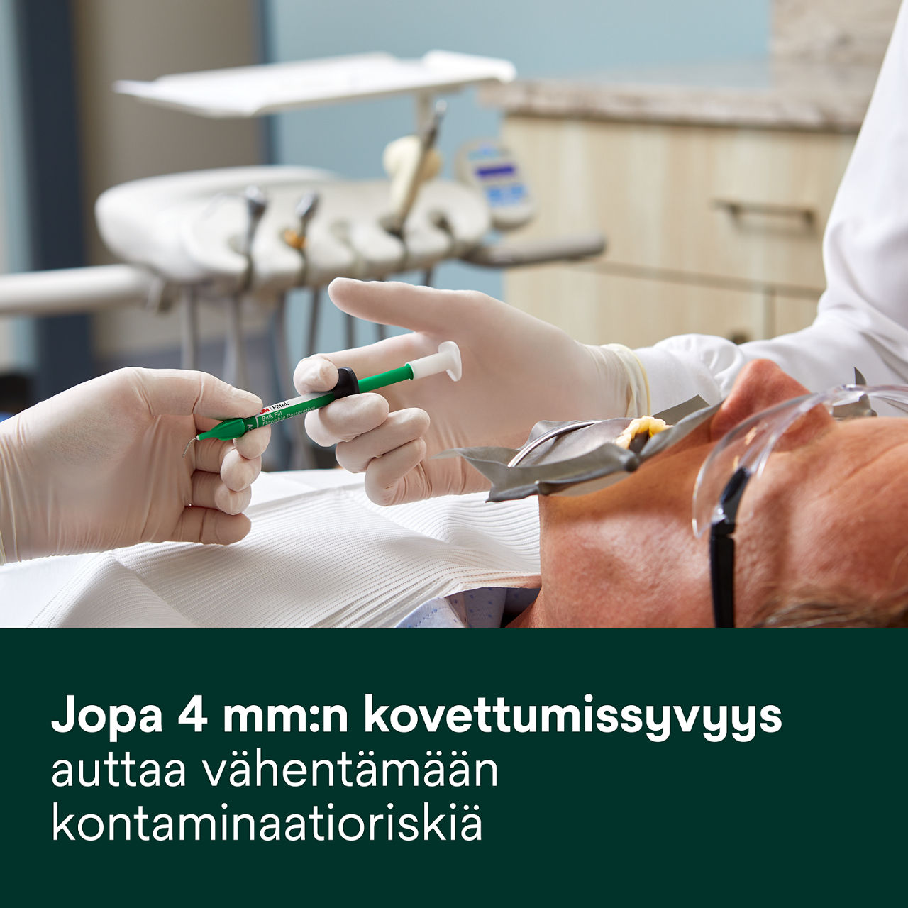 4- Filtek Bulk Fill Flowable Syringe: Jopa 4 mm:n kovettumissyvyys –