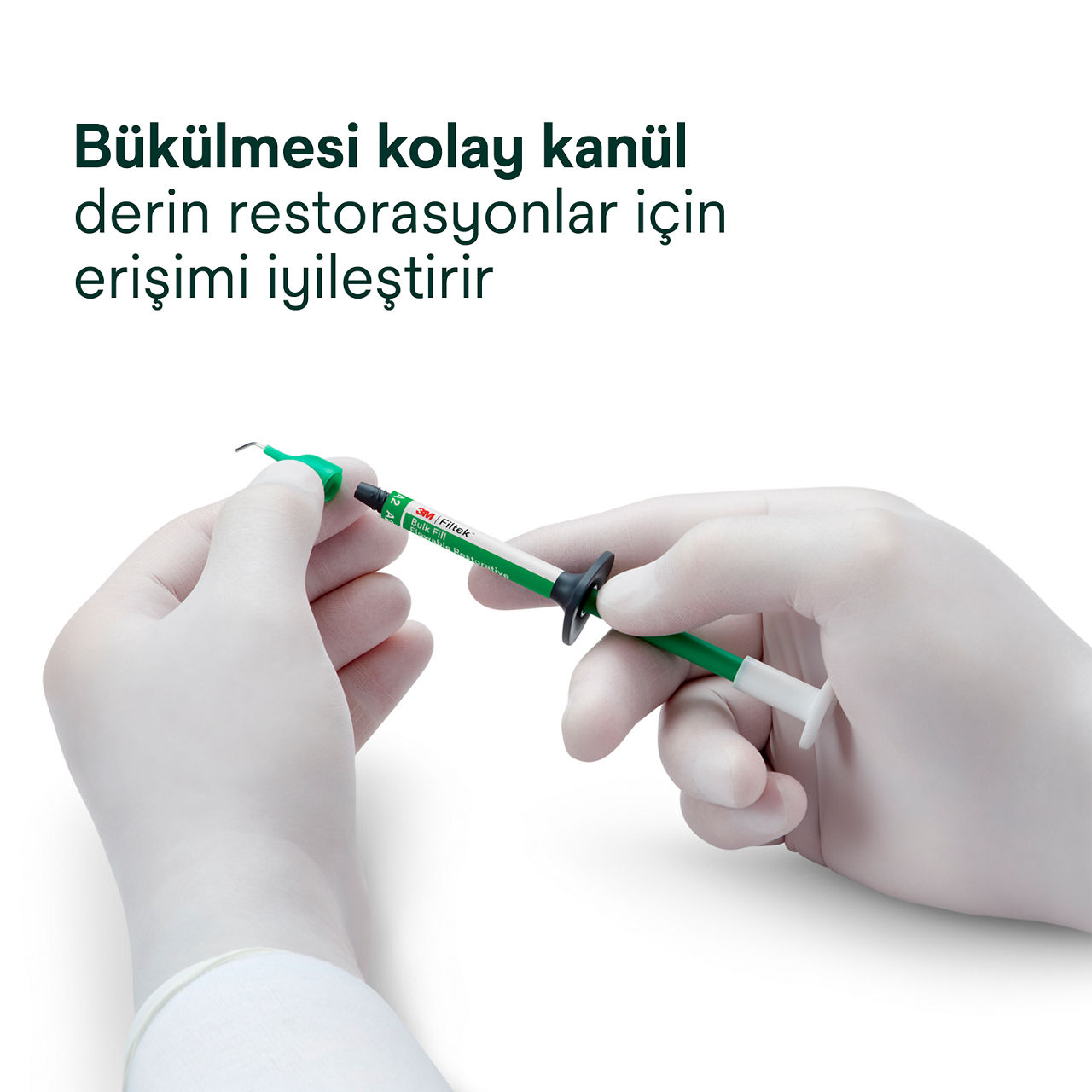 5- Filtek Bulk Fill Flowable Syringe: Bükülmesi kolay kanül