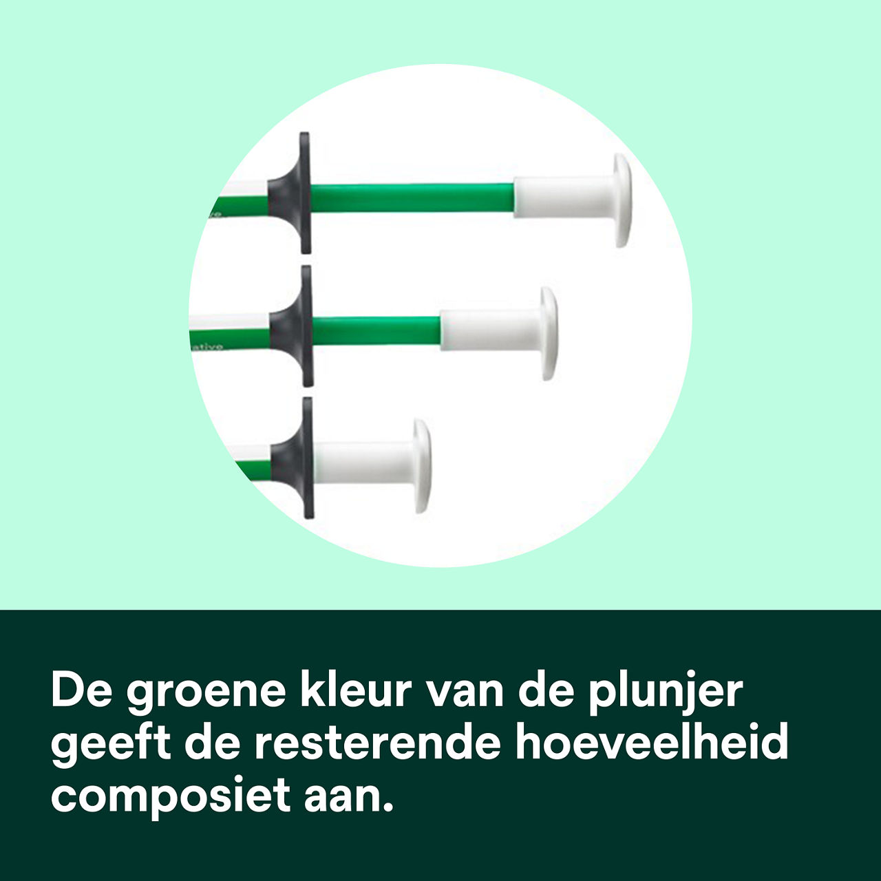 6- Filtek Bulk Fill Flowable Syringe: De groene kleur van de plunje
