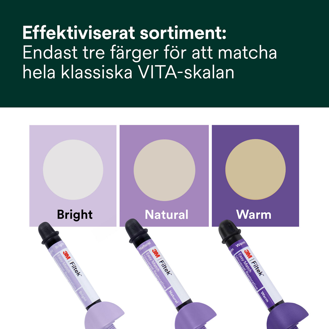 (1) Filtek™ Easy Match Universal Restorative optimierter Effektiviserat sortiment sprutor Bplus 5