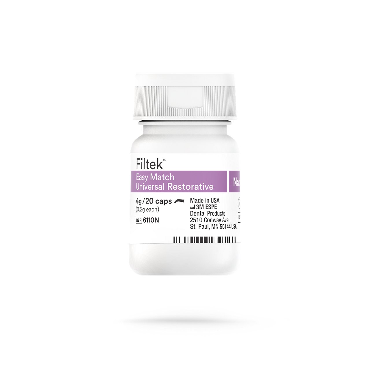 Filtek™ Easy Match Universal Restorative capsule bottle straight product render