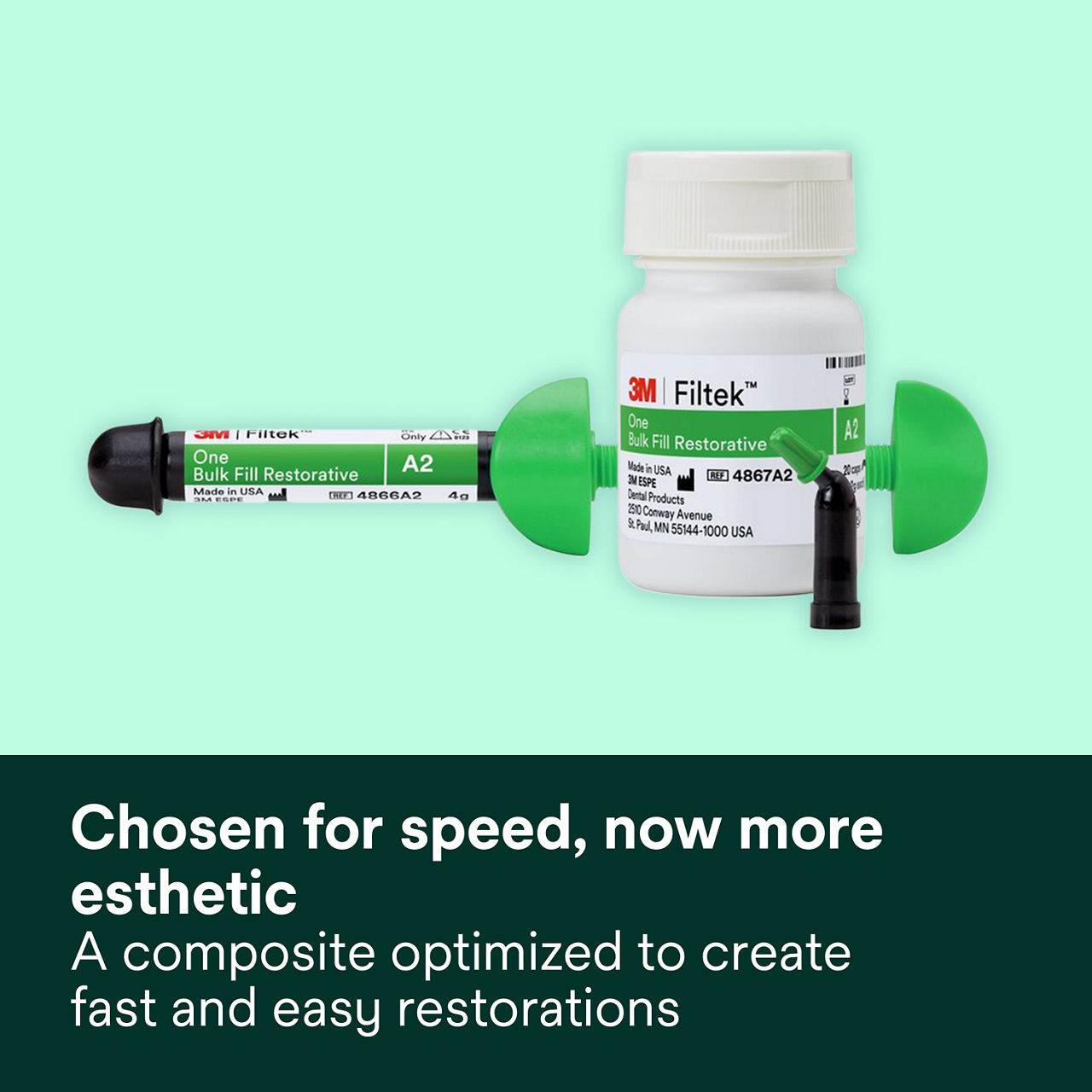 (1) 3M™ Filtek™ One Bulk Fill: Chose for speed, now more esthetic