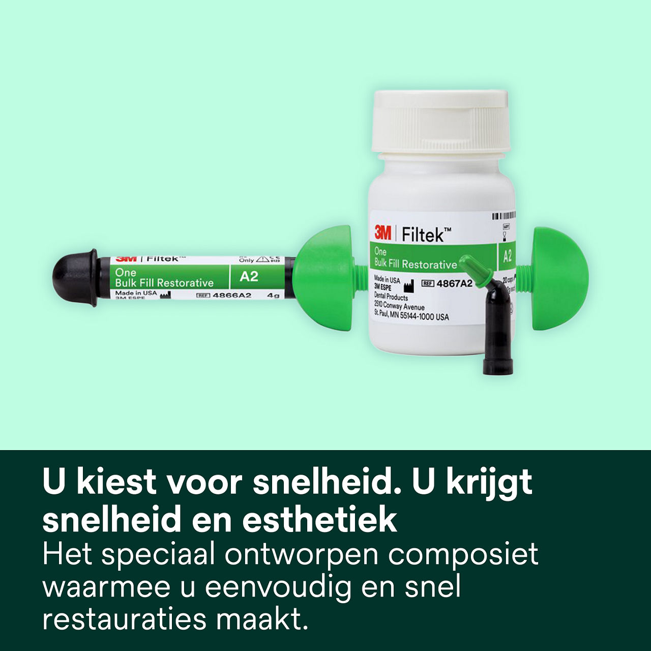 1- Filtek One Bulk Fill:  U krijgt snelheid en esthetiek
