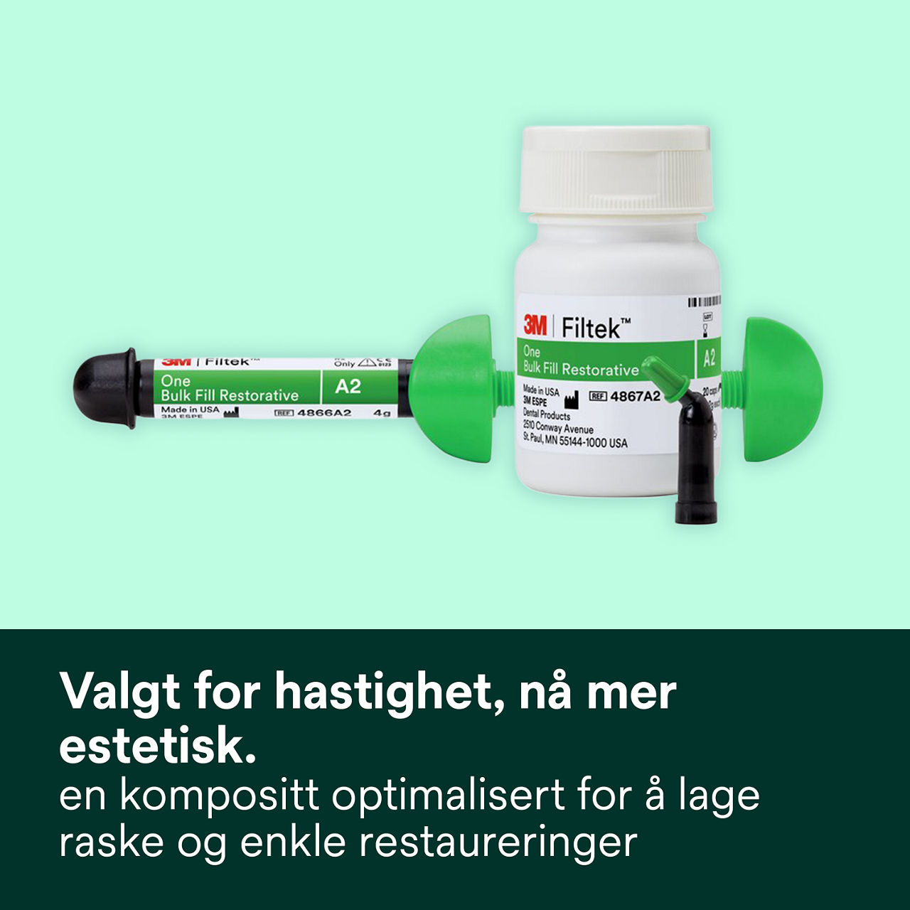 1- Filtek™ One Bulk Fill: Valgt for hastighet, nå mer estetisk