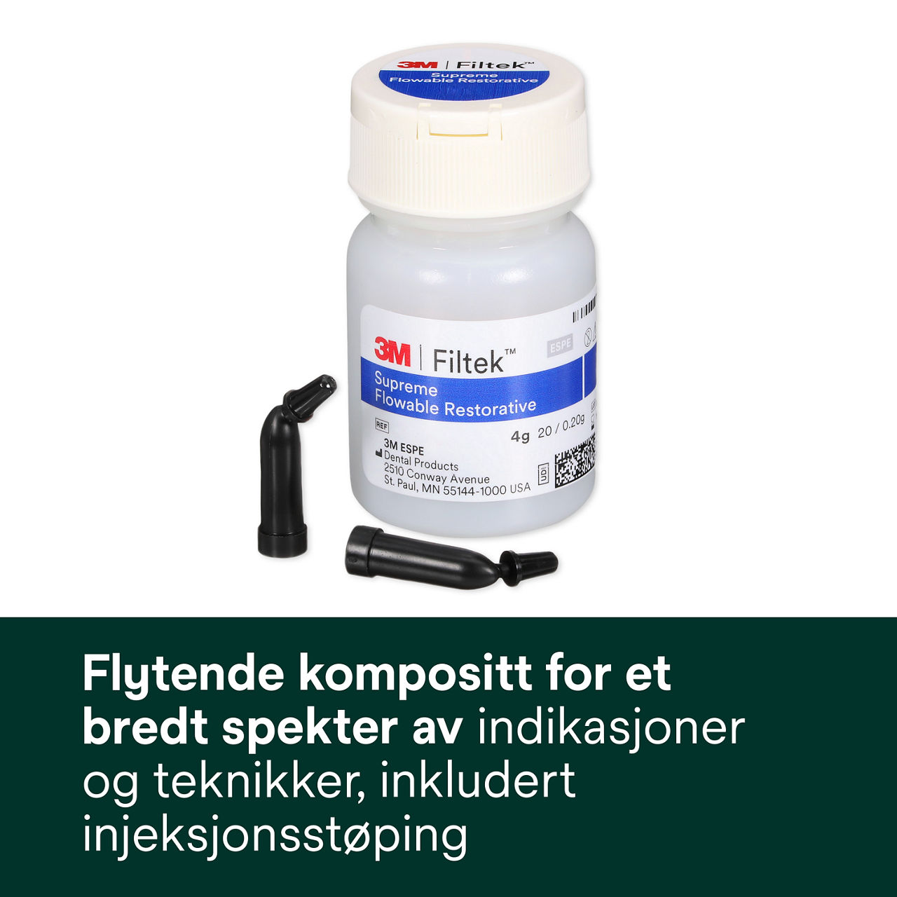 1- Filtek™ Supreme Flowable Capsule: Flytende kompositt for et bredt spekter